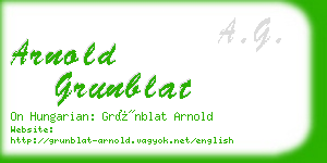 arnold grunblat business card